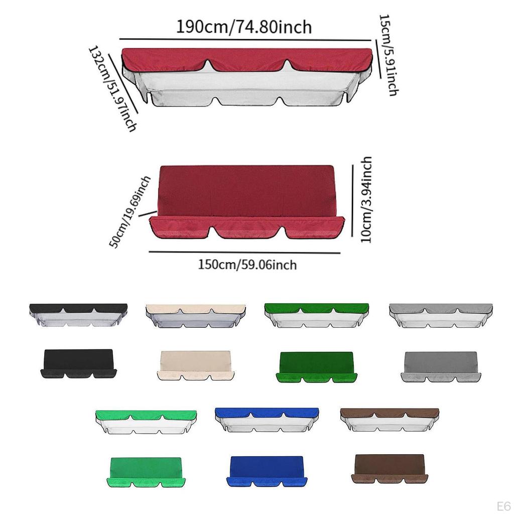 2x Swing Cover Set Bench Canopy Top for Outdoor Patio Courtyard