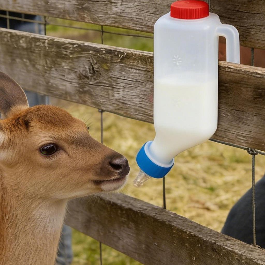 2pcs Hanging Type Lamb Baby Bottle Lamb Milk Bottle Milk Bucket Hangable Milk Feeder with Clear Scale/ Milk Feeder Milk Bottle