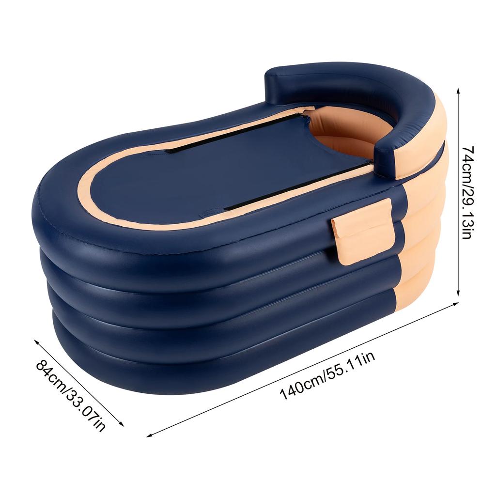 Aufblasbare Badewanne Aufblasbarer Swimmingpool 1,4m 4-lagiges PVC Erwachsenen-Spa-Wanne für das Baden zu Hause Sauna m. 6-lagiger Baumwollisolierung