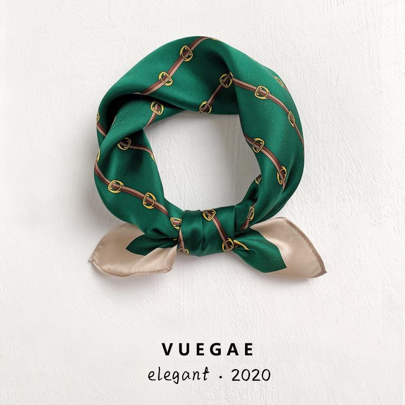 Korean silk scarf small scarf women's fashion printing temperament decoration silk spring and autumn summer thin square scarf