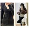 Women's Casual Zip-Up Hoodie Slim Fit Long Sleeve Solid Color Sweatshirt