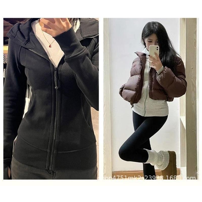 Women's Casual Zip-Up Hoodie Slim Fit Long Sleeve Solid Color Sweatshirt