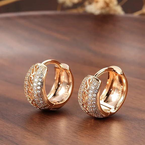 Latest Fancy Stylish Zircon Copper Bali Earrings for Women and Girls