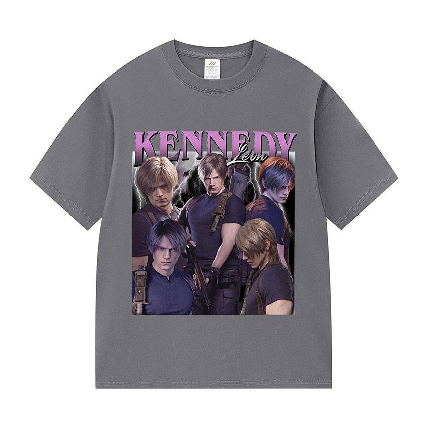 

2025 Леон С. Кеннеди Ретро Графическая Футболка Мужская Мода 100% Хлопок Футболка с Коротким Рукавом Y2k Унисекс Одежда Харадзюку Футболки 4XL