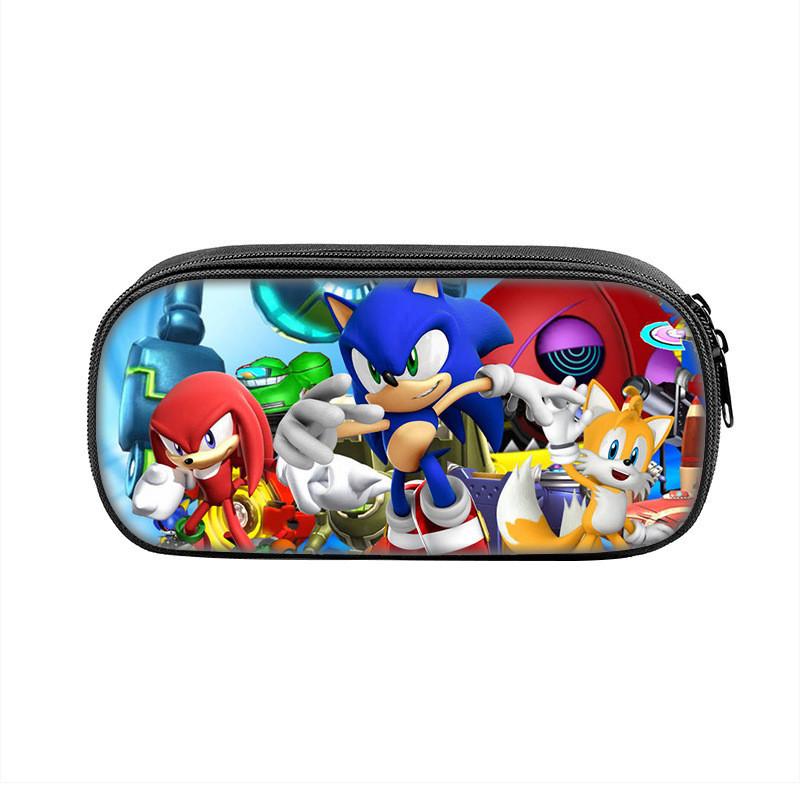 Sonic Cartoon Character Printed Student Single Layer Stationery Storage Bag For School And Gift