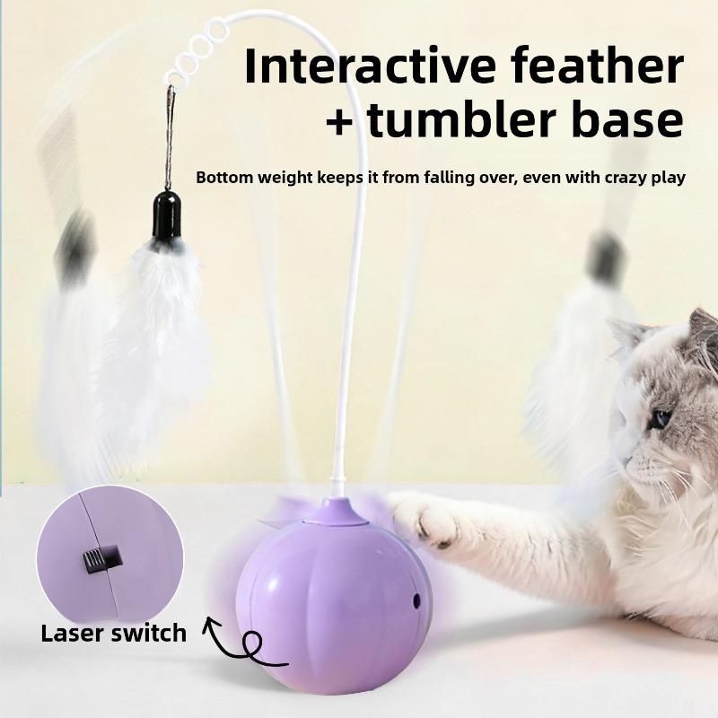 Electric Cat Toy Onion Laser Non-falling Puppet Kitten Long Pole Feather Laser Cat Toy
