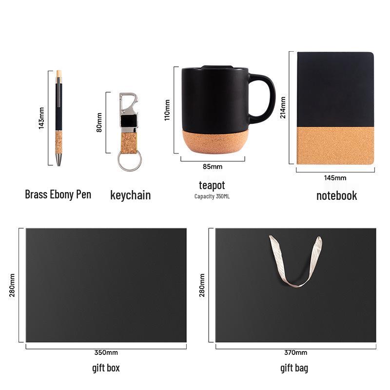Business Gift Set: A5 Notebook, Notepad, Pen, Keychain, Mug