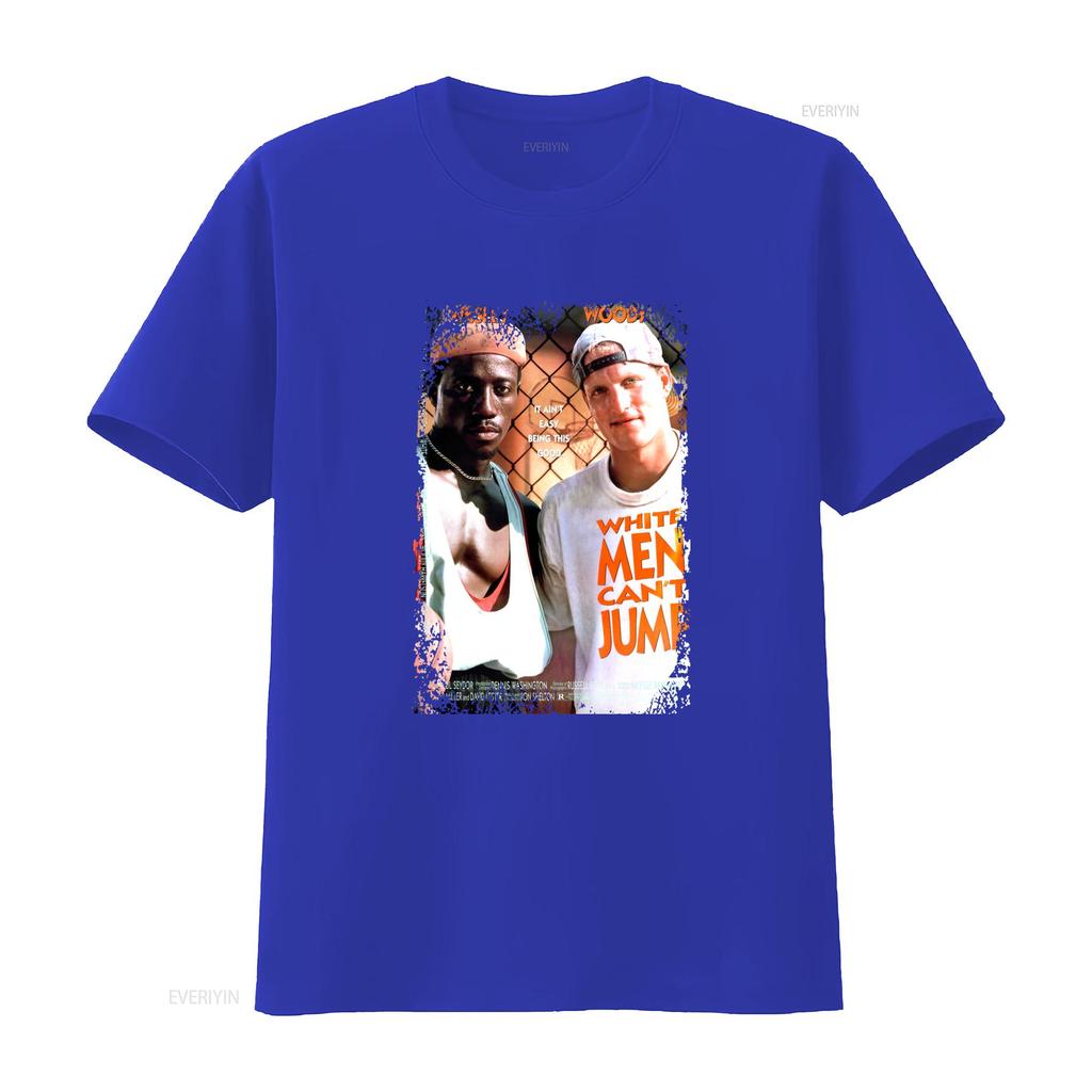 Vintage Retro White Unisex Cant Jump Basketball Movie Print Streetwear Casual T Shirt vintage Washed Versatile Breathable fashion
