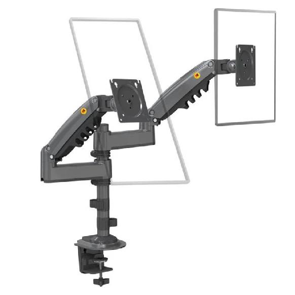NB New H180 Full Motion 17"-27" Double monitor Holder Gas Spring Arm LCD Mount ergonomic dual arm clamp bracket 2-9kgs each