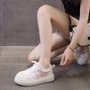Internet Celebrity Platform White Shoes Women 2025 Spring and Autumn New Korean Version Round Head Middle Heel Casual Student Lace-up Board Shoes