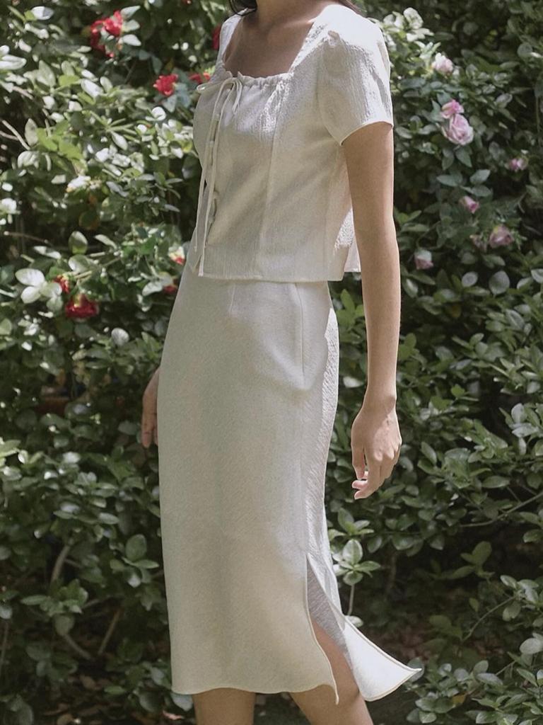 Seumaillingonmi Jacquard Blouse (Cream)