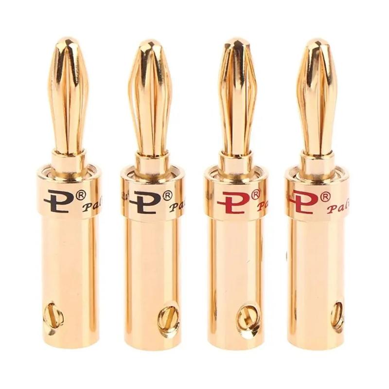 Banana Plug 4mm Alloy gilding Banana Plugs for Speaker Cable Wire Banana Connector Adapter 2/4/8pcs Speaker Banana Plug Adapter
