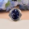 Sodalite - Minas Gerais 925 Sterling Silver Ring V5622, Blue Ring, Oval Ring, Valentin's Day Gift, Gift For Her, Birthday Gift, Handmade Jewelry, Silv