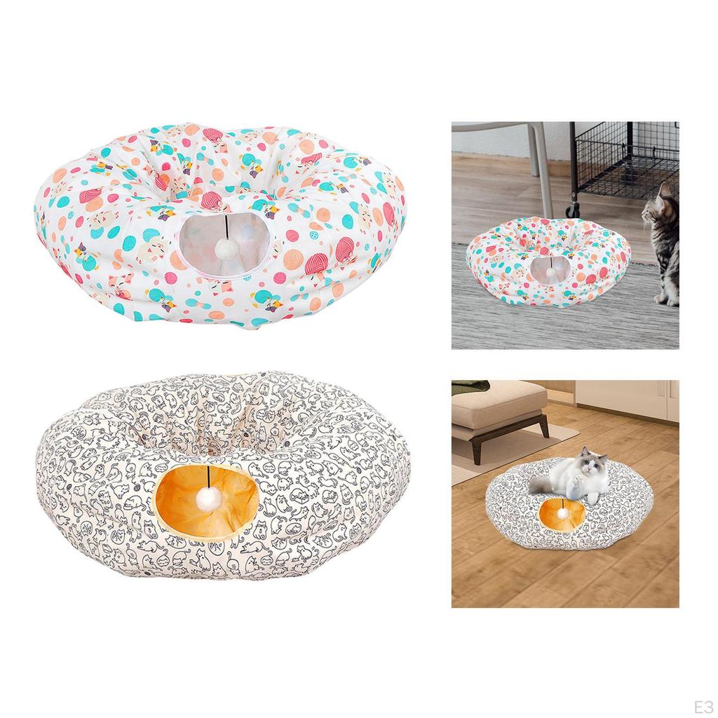 Kattunnel Säng Hus med Leksaksmus Lek för Katter Kattungar Kattill Fretter
