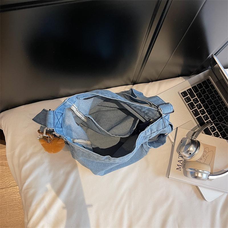 Denim-Umhängetasche mit großer Kapazität Damen Retro Pendler Umhängetasche