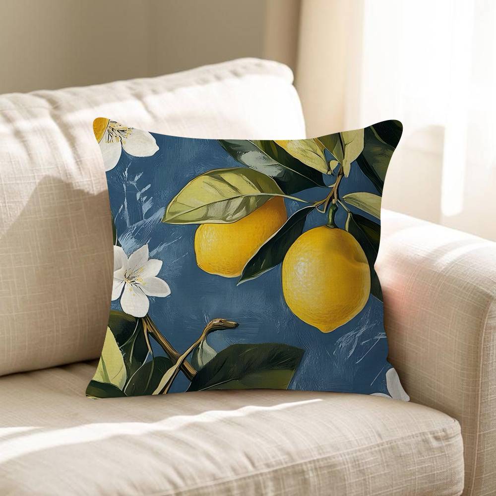 Flower Leaves Lemon Personalized Pillow Dust Cover Bedroom Kids Party Decoration Pillowcase Birthday Children Gift