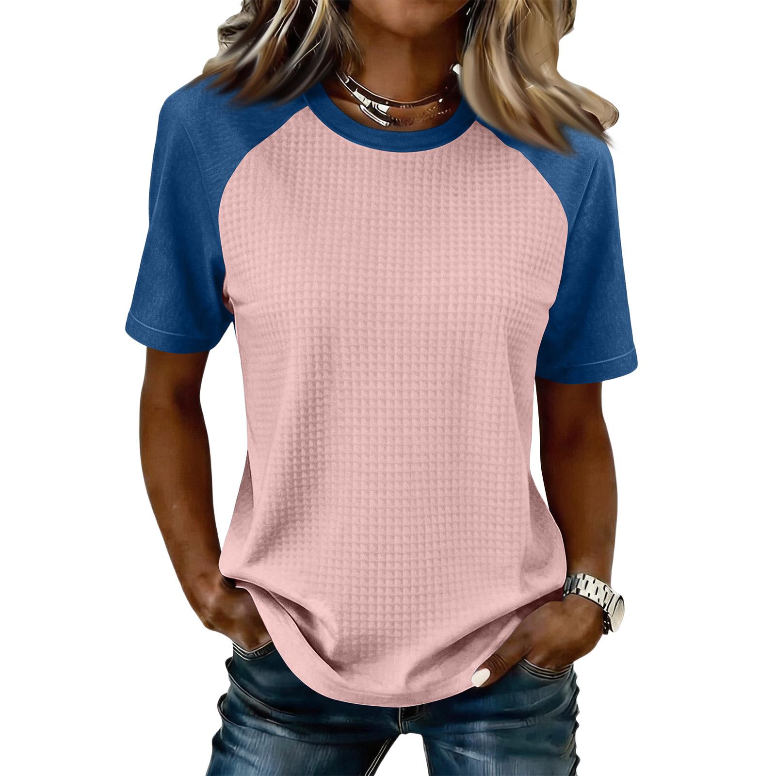 

Women’s Casual Lightweight Knit Raglan Sleeve Crew Neck Top Plus Size Loose Fit Retro Style Shirt XL