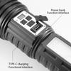 Super Big Flashlight USB Rechargeable Most Strong LED Flash Light Long Range Torch Zoom Outdoor Lamp With Digital Power Display
