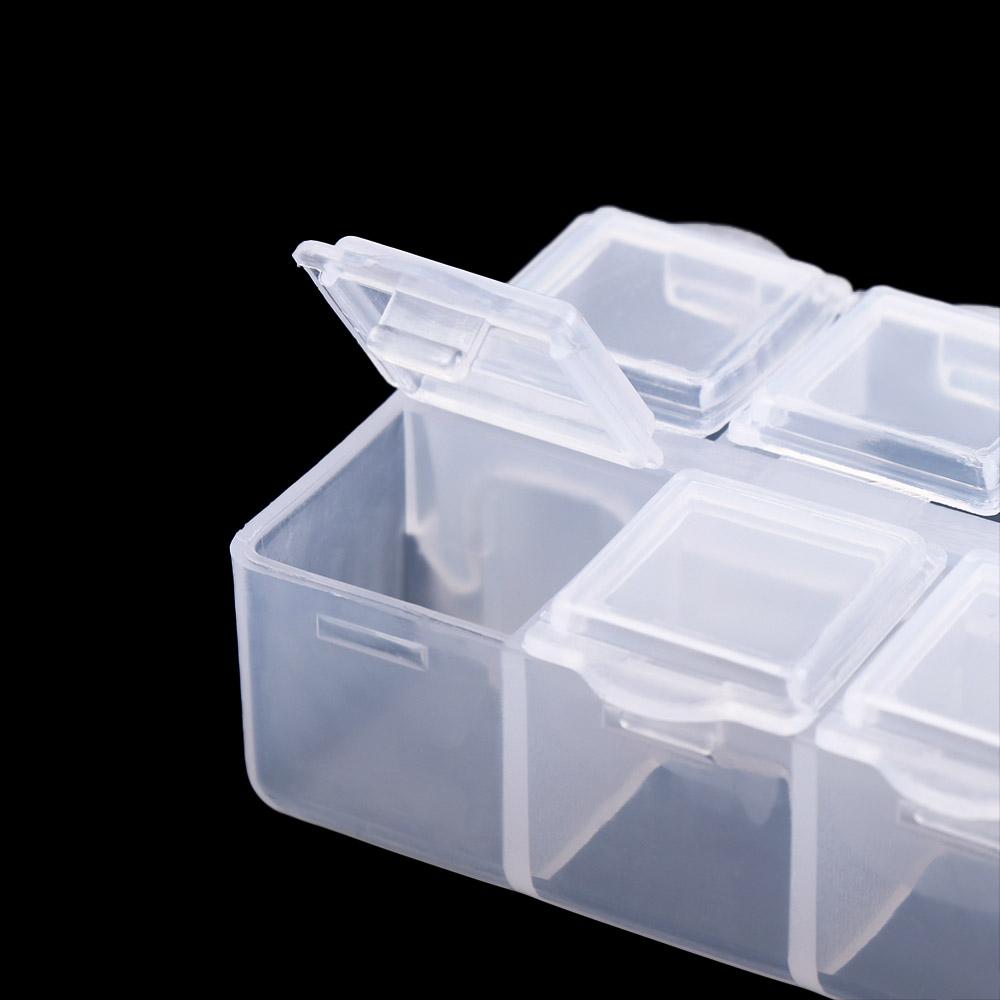 Plastic Bead Organizer Pink 10 Grid Square Box Packaging Tool Storage Boxes Table