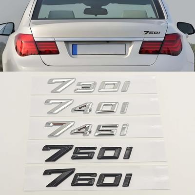 New Font 735i 740i 760i 735Li 740Li Emblem Decal Rear Trunk Badge for 7 Series