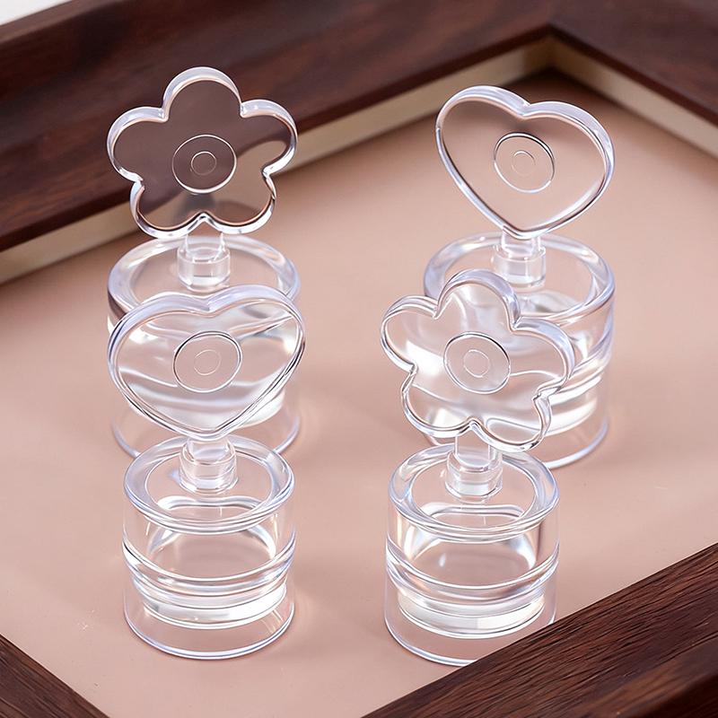 Silicone Head Stamp For French Nails Printing Transparent Nail Stamper With Scraper Heart Flowers Shaped Jelly