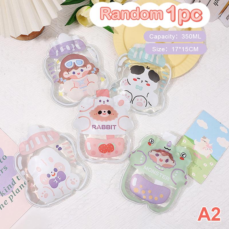 Portable Safe Hot Water Bag Cute Girl Heart Relaxing Transparent Warm Water Bottle Household Mini PVC Material Hand Warmer 1pc