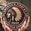 Amerikansk Indianmotorcykel Retro Metallskylt Väderbeständig Vintage Väggkonst Garage Kaffe Bar Dekor