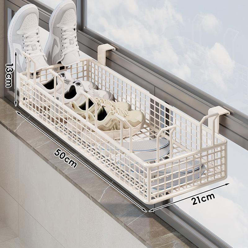 Outdoor Shoe and Clothes Drying Rack with Anti-Theft Window Hook