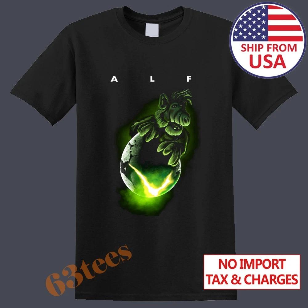 ALF Alien Movie TV Show Men s T-Shirt Women s Tee Top Unisex Black Size S to 5XL XL