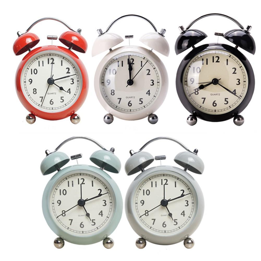 Vintage Alarm Clock Twin Bell Extra Loud Battery Classic Backlight Bedroom Decor
