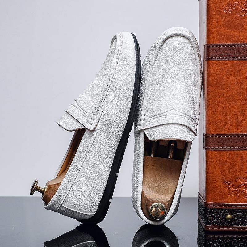 Doudou shoes men's lazy business casual leather shoes soft sole foot cover fashion men's shoes