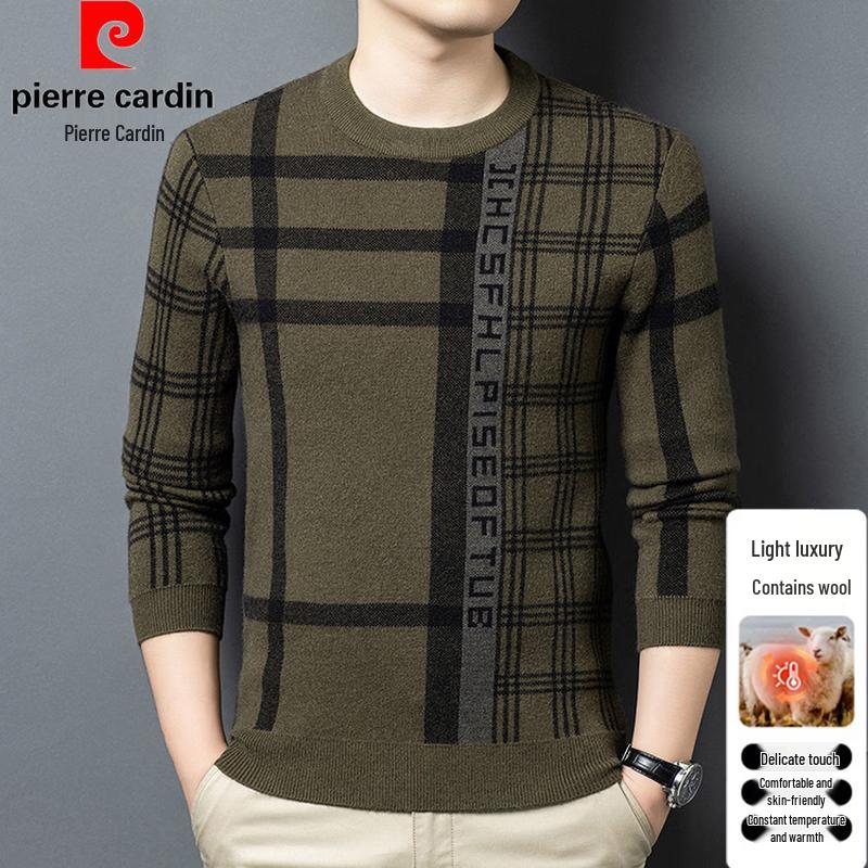 Pierre Cardin Men's Round Neck Wool Blend Sweater