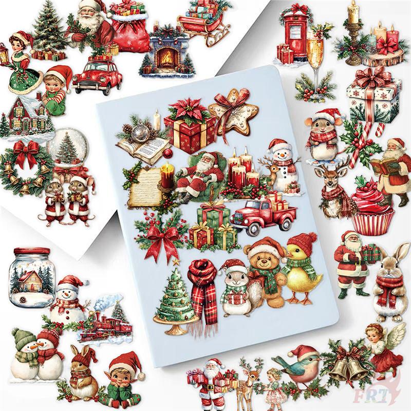 50Pcs/Set Retro ChristmasPET Stickers Waterproof DIY Fashion Doodle Decals Stickers