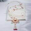 Beauty Drunk Man Costume: Retro Pearl Pendant Necklace with Horse Face Skirt and Yingluo Collar