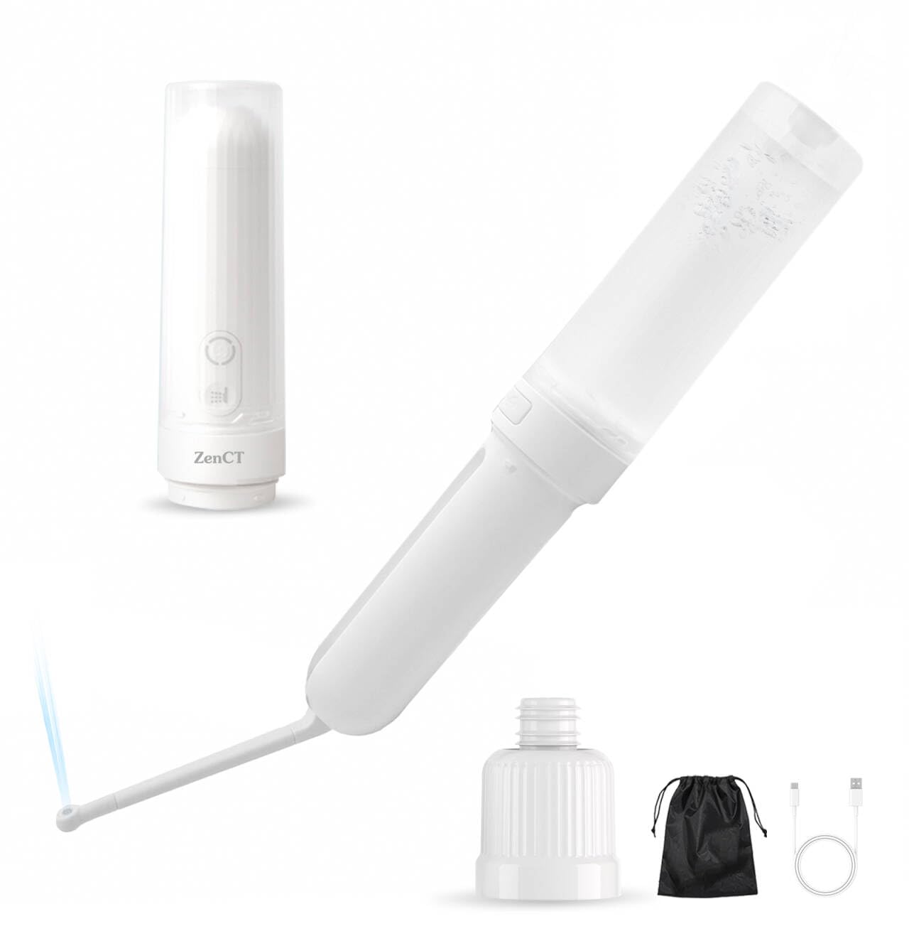 

ZenCT Portable Bidet, Handheld Shower, Portable Washing Device [Compatible with Plastic Bottles] Type-C Rechargeable Washing Shower, Toilet Wash, Hand