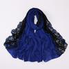 Muslim Embroidered Lace Hijab Heavy Chiffon Scarf Plain Shawl Soft Turban Head Wraps Headband Foulard Tudung Bawal