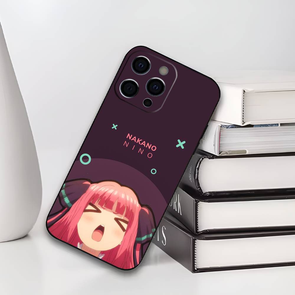 N-Nino N-Nakano Anime Phone Case For iPhone 17,16,15,14,13,12,11 Plus,Pro Max,XS,Soft Silicone Black Cover