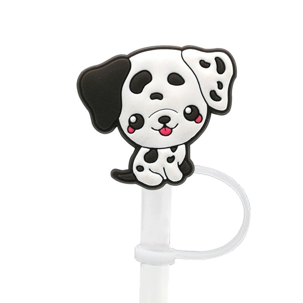 New Cartoon Dog Straw Cover 10MM Straw Cap Silicone Cute Stopper Party Decoration Anime Cup Acc V2M6