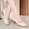 Zapatos Mary Jane de Tacón Bajo para Mujer, Zapatos de Cuero Estilo Francés, Zapatos Cómodos para Ir al Trabajo en Primavera y Otoño