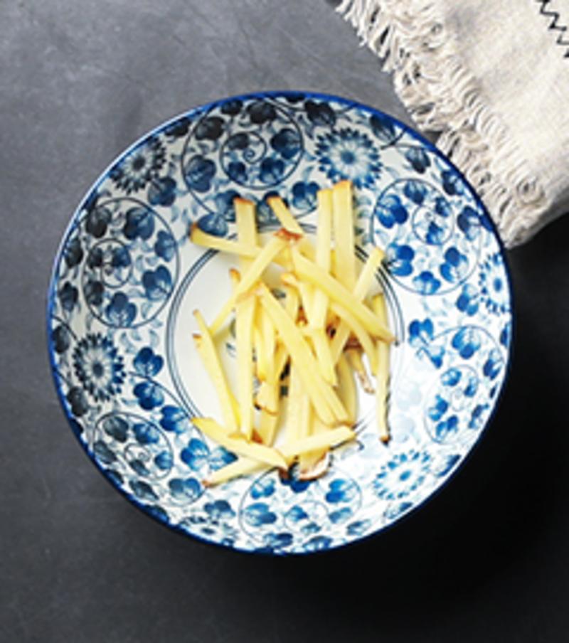 1 pc Japanese noodle ramen bowl blue and white ceramic ceramic tableware rice salad bowl fruit soup 8.5 inch | bowls