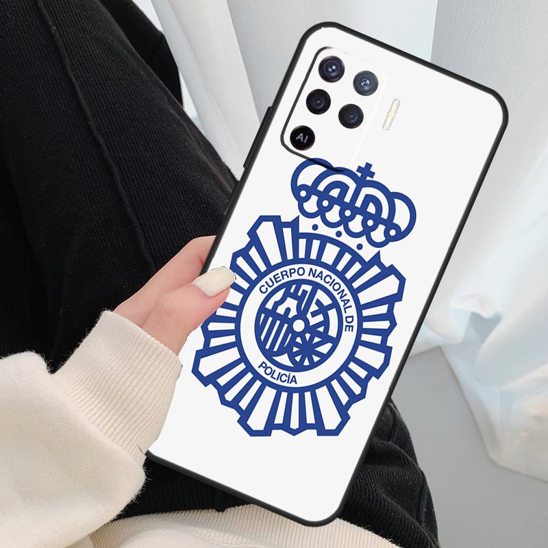 Logo Police Nationale Espagnole Étui Pour Oppo A18 A38 A58 A78 A98 A80 A60 A40 A96 A76 A16 A94 A74 A54 A15 A17 A57 A77 A5 Pro
