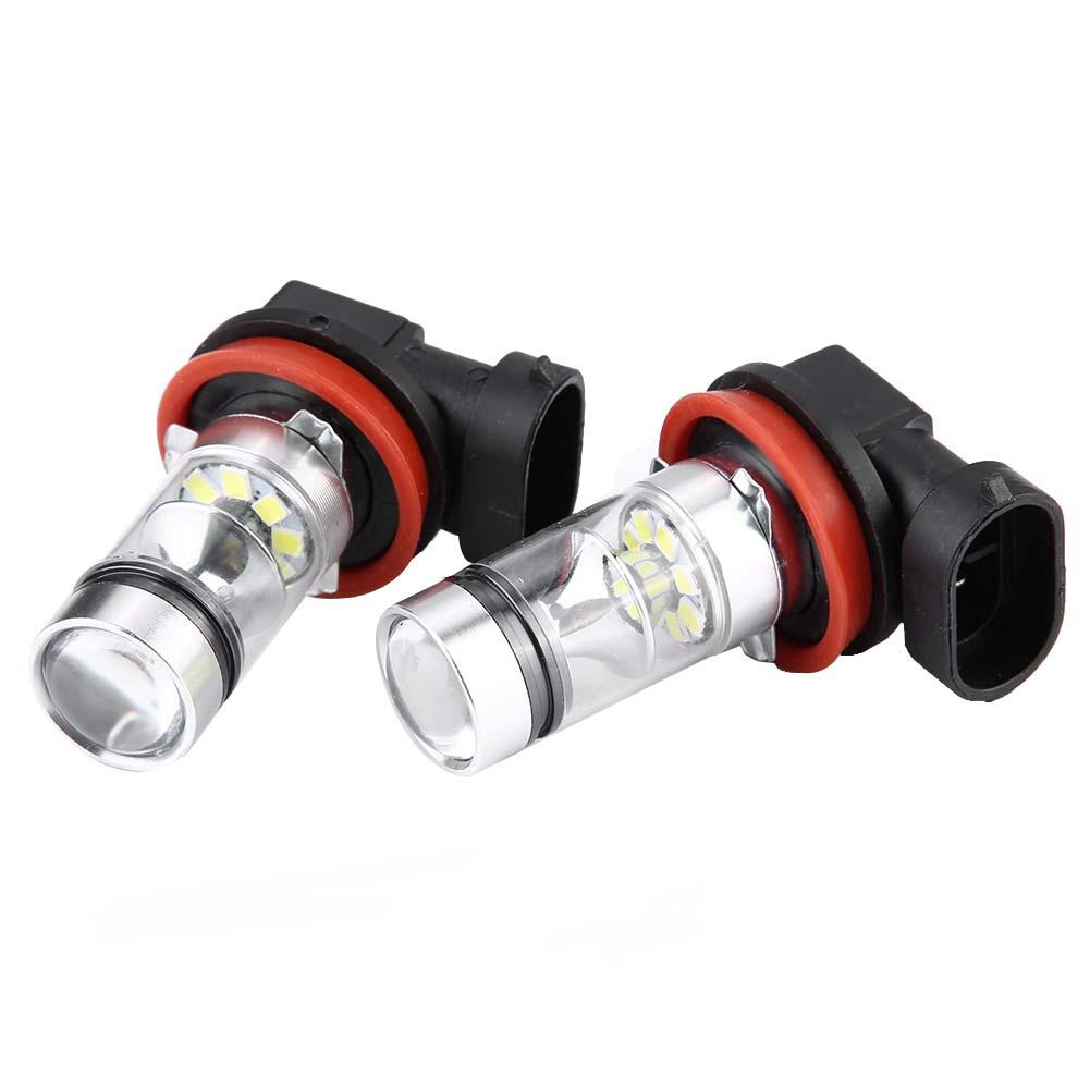2x H8 H9 H11 6000K Super White 100W LED Headlight Bulbs Kit Fog Car Driving Light