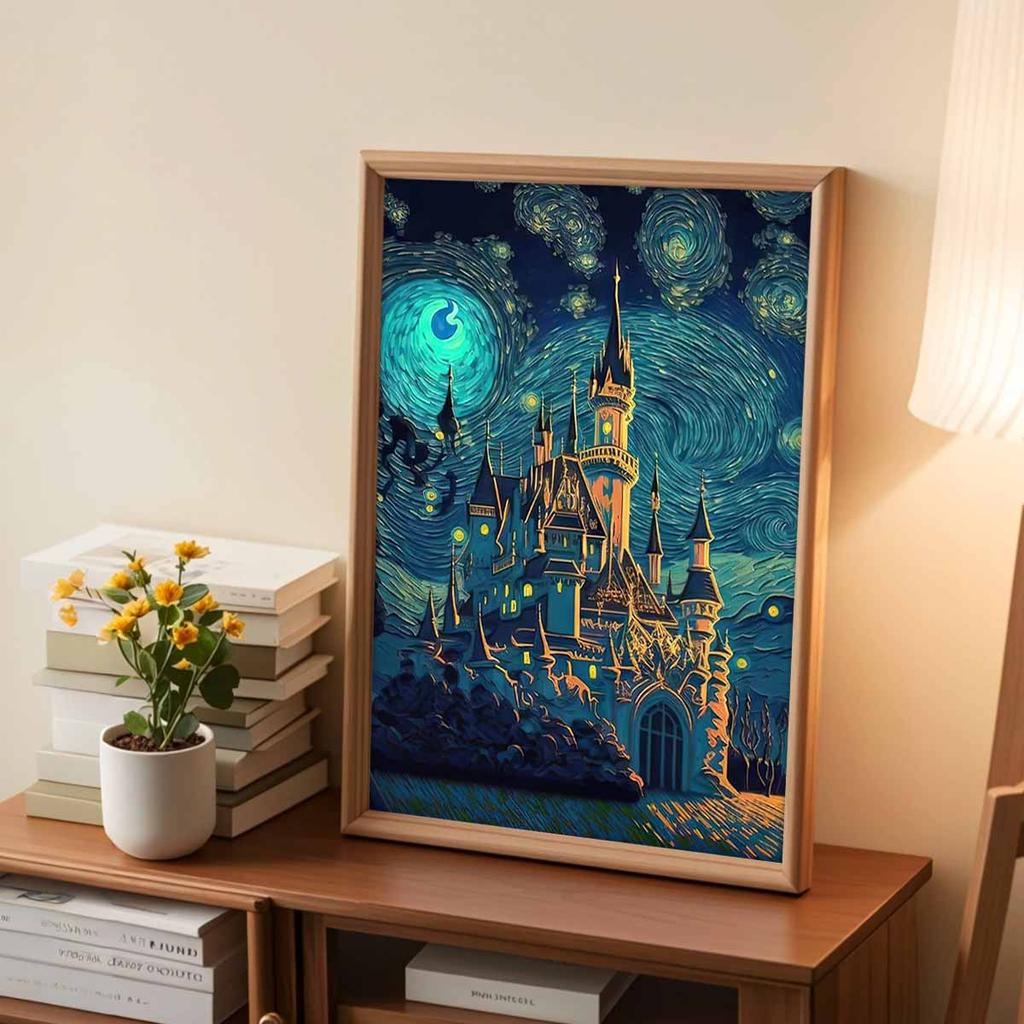 Full Round Diamond Painting The Psychedelic Castle Art Rhinestone Picture Mosaic DIY 5D Cross Stitch Embroidery Home Decoration