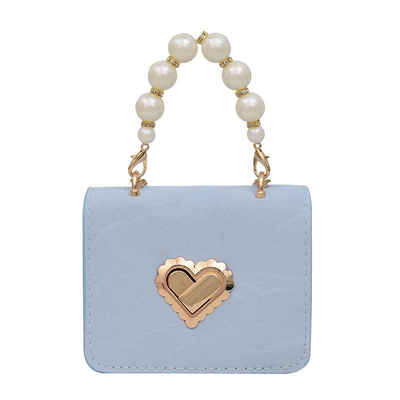 2025 Autumn New Women's Bag Mini Small Fragrant Wind Pearl Chain Bag Women's Fashion Love Lock Portable Satchel