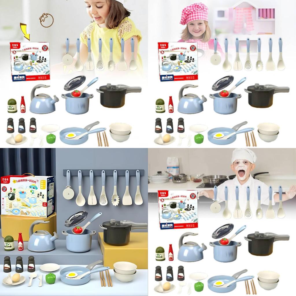 Colorful Kids Kitchen Toy Set With Realistic Cooking Features For Boys And Girls