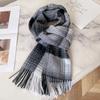 Small fresh white plaid scarf WO100 wool scarf women's winter warm scarf birthday gift