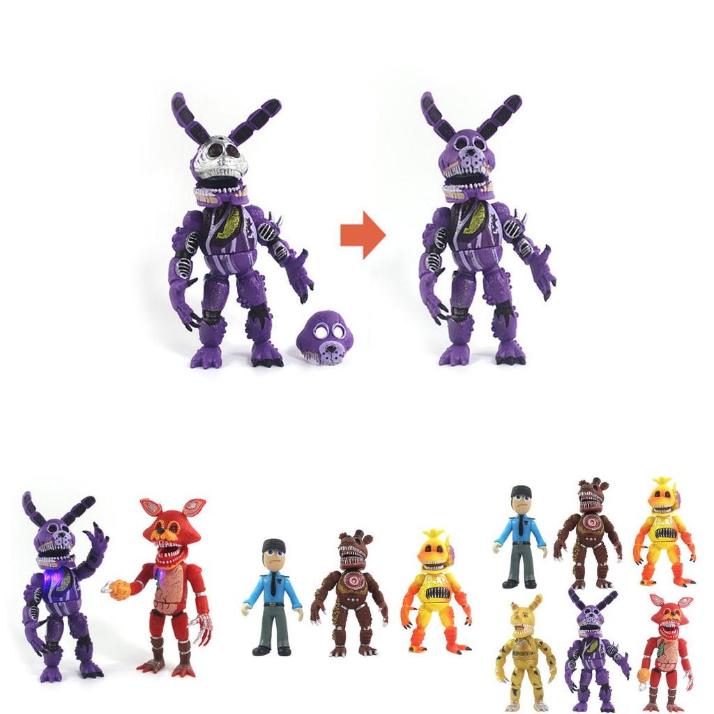 Vibrant 6pcs Fnaf Five Nights At Freddy's Light Up Action Figures For Kids