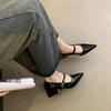 Retro Style Women Mary Jane Shoes New Fashion Pointed Toe Thick Heel Ladies Single Shoes Comfortate Office Pumps Footwear