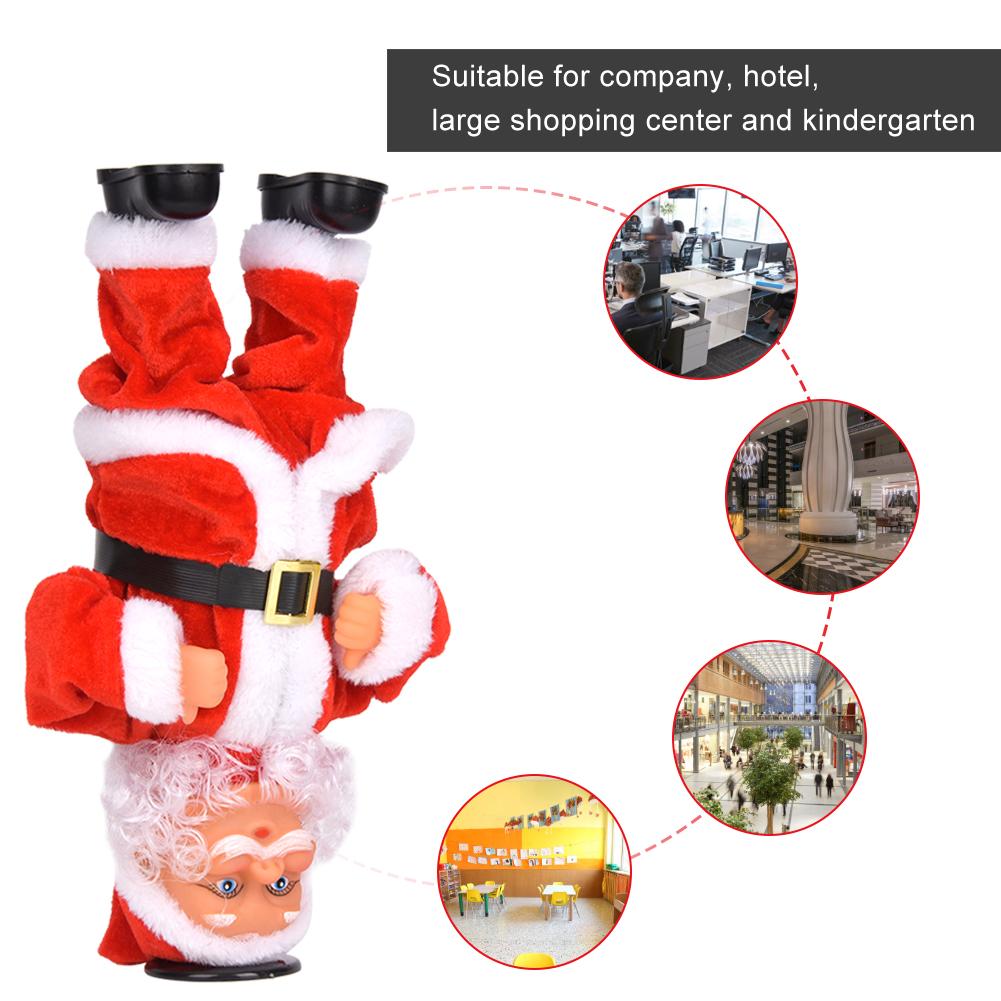 Lovely Christmas Electric Music Dancing Headstand Rotation Santa Claus Doll Decoration Toy Gift