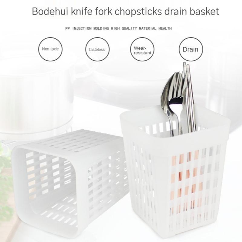 Plastic Tableware Sieve Universal Dishwasher Cutlery Sieve Basket Drain Kitchen Sink Chopstick Spoon Fork Holder chiaro